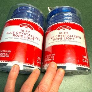 NEW* 2-Holiday Time 18-Foot Blue Crystallized Rope Lights